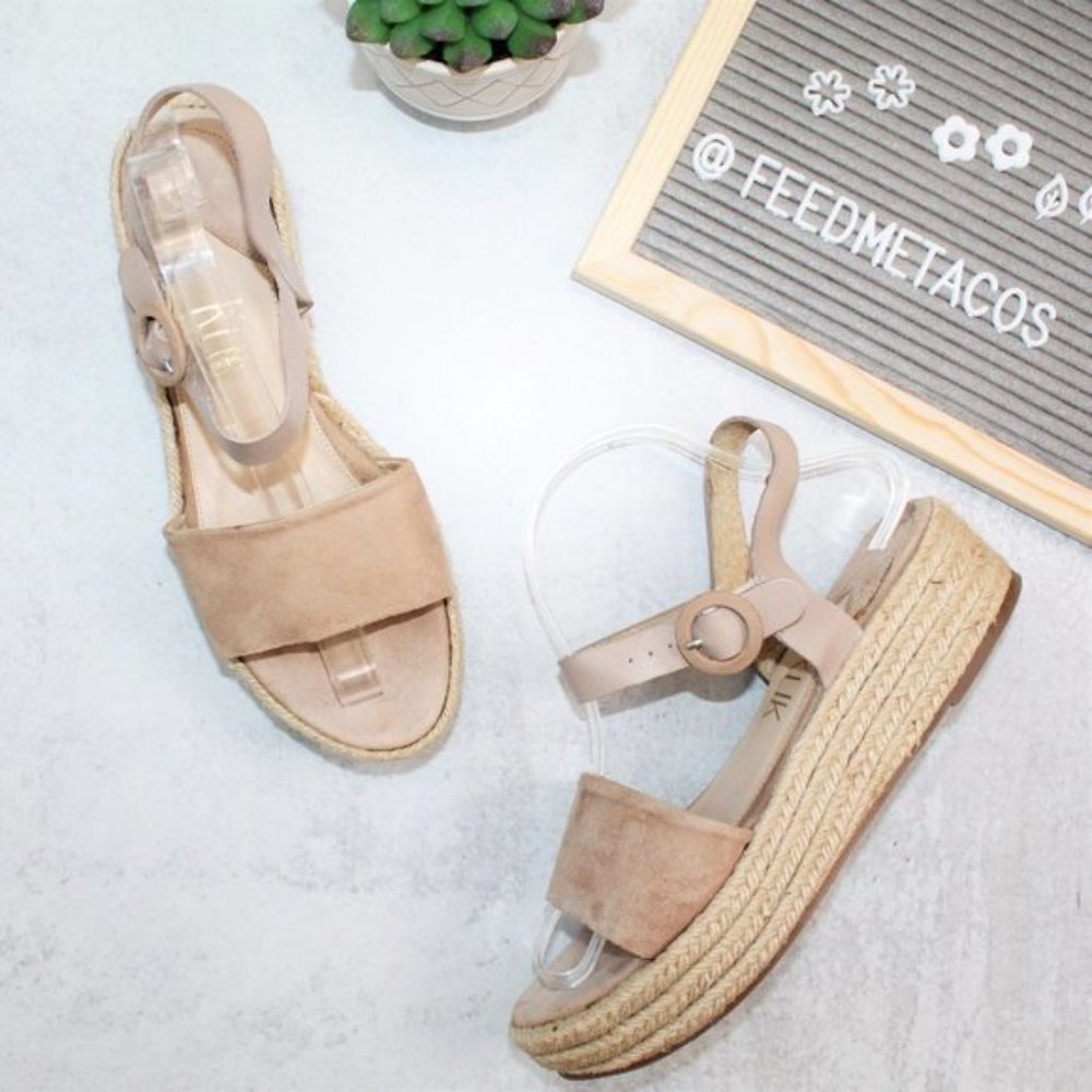 Nordstrom KLIK Suede Espadrille Platform Sandals - Picture 1 of 8